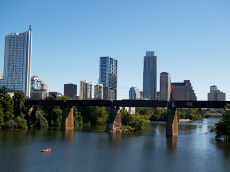 Austin, Texas skyline and river