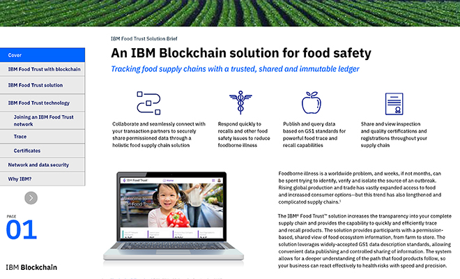 IBM Blockchain food supply chain tracking